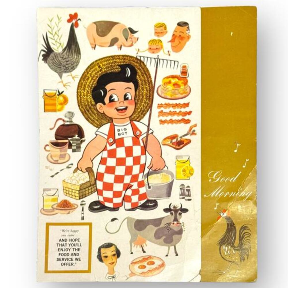 Rare 1960 Becker’s Big Boy Diner Menu – Robert C. Wian Enterprises MCM Americana